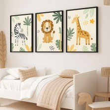 Nt Handmade Çerçeveli Uv Baskı Hayvanlar Duvar Tablosu – Modern & Şık Bebek Çocuk Odası Duvar Dekoru