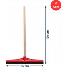 Mulpex 55 cm Yer Çekçeği Çekpas + 120 cm Vidalı Ahşap Sap Seti Profesyonel Yersil x 2 Adet