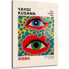 GLAZELLA Yayoi Kusama Tarzı Gözler Cam Tablo - Canlı Renklerle Sanat Şöleni