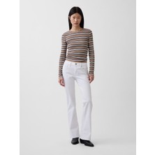 Gap Kadın Beyaz Low Rise Long & Lean Jean Pantolon
