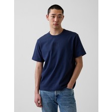Gap Erkek Lacivert Heavyweight Relaxed Logo T-Shirt