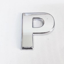 Pileli Store P Harfi Villa Tipi Krom Yapışkanlı 9 cm Harf