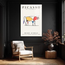 GLAZELLA Picasso Le Taureau Soyut Boğa Sanatı Cam Tablo