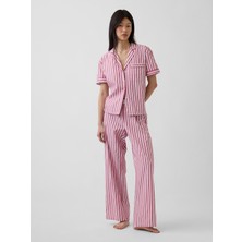Gap Kadın Kırmızı Poplin Pijama Altı