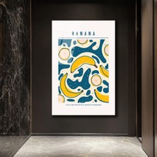GLAZELLA Muz Desenli Modern Cam Tablo - Canlı ve Şık Duvar Dekoru