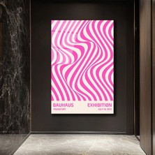 GLAZELLA Bauhaus Sergisi Pembe Optik Illüzyon Cam Tablo