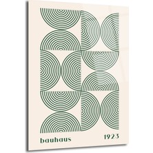 GLAZELLA Bauhaus Geometrik Yeşil Desenli Cam Tablo