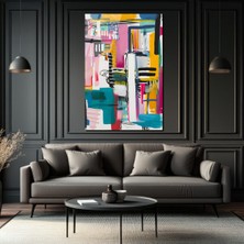 GLAZELLA Enerjik Soyut Sanat Cam Tablo - Modern Duvar Dekorasyonu