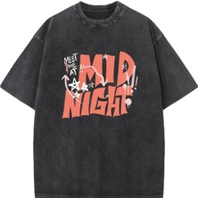 Luliana Baskılı Premium Kalite Yıkama Sokak Stili Oversize T-Shirt