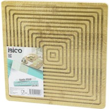 MiraLive Kare  Çift Taraflı=düz - Kanallı Ahşap Bambu Sunum Tepsi 28X28CM (4887)