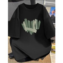 Luliana 1.kalite Baskılı Oversize T-Shirt Günlük Tişört Trend Moda ve Modern Stil Styel %100 Organik Pamuk Relaxed