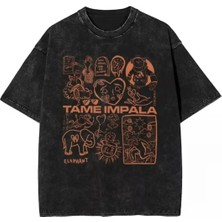 Luliana Baskılı Premium Kalite Yıkama Sokak Stili Oversize T-Shirt