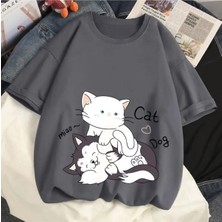 Luliana Baskılı Premium Kalite Yıkama Sokak Stili Oversize T-Shirt