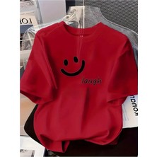 Luliana 1.kalite Baskılı Oversize T-Shirt Günlük Tişört Trend Moda ve Modern Stil Styel %100 Organik Pamuk Relaxed
