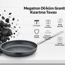 Polochef Megatron Granit Çelik Saplı Izgara,patates,balık Kızartma Tavası Büyük Boy Mega 32 cm