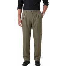 Rizzup Haki Baggy Fit Pileli Kumaş Pantolon – Likralı, Beli Lastikli Rahat Kesim Erkek Pantolon 2600920