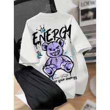 Luliana 1.kalite Baskılı Oversize T-Shirt Günlük Tişört Trend Moda ve Modern Stil Styel %100 Organik Pamuk Relaxed