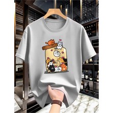 Luliana 1.kalite Baskılı Oversize T-Shirt Günlük Tişört Trend Moda ve Modern Stil Styel %100 Organik Pamuk Relaxed
