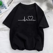 Luliana 1.kalite Baskılı Oversize T-Shirt Günlük Tişört Trend Moda ve Modern Stil Styel %100 Organik Pamuk Relaxed