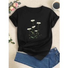 Luliana 1.kalite Baskılı Oversize T-Shirt Günlük Tişört Trend Moda ve Modern Stil Styel %100 Organik Pamuk Relaxed