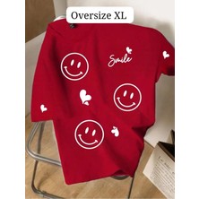 Luliana 1.kalite Baskılı Oversize T-Shirt Günlük Tişört Trend Moda ve Modern Stil Styel %100 Organik Pamuk Relaxed