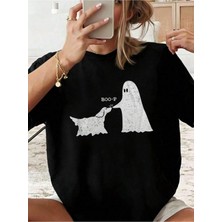 Luliana 1.kalite Baskılı Oversize T-Shirt Günlük Tişört Trend Moda ve Modern Stil Styel %100 Organik Pamuk Relaxed