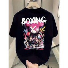 Luliana 1.kalite Baskılı Oversize T-Shirt Günlük Tişört Trend Moda ve Modern Stil Styel %100 Organik Pamuk Relaxed