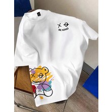 Luliana 1.kalite Baskılı Oversize T-Shirt Günlük Tişört Trend Moda ve Modern Stil Styel %100 Organik Pamuk Relaxed
