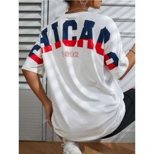 Luliana 1.kalite Baskılı Oversize T-Shirt Günlük Tişört Trend Moda ve Modern Stil Styel %100 Organik Pamuk Relaxed