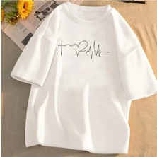 Luliana 1.kalite Baskılı Oversize T-Shirt Günlük Tişört Trend Moda ve Modern Stil Styel %100 Organik Pamuk Relaxed