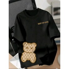 Luliana Baskılı Premium Kalite Yıkama Sokak Stili Oversize T-Shirt