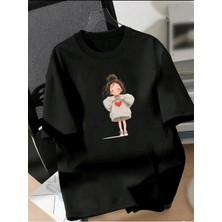 Luliana Baskılı Premium Kalite Yıkama Sokak Stili Oversize T-Shirt