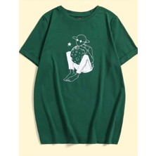 Luliana Baskılı Premium Kalite Yıkama Sokak Stili Oversize T-Shirt