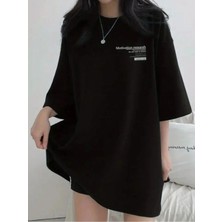 Luliana Baskılı Premium Kalite Yıkama Sokak Stili Oversize T-Shirt