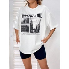 Luliana 1.kalite Baskılı Oversize T-Shirt Günlük Tişört Trend Moda ve Modern Stil Styel %100 Organik Pamuk Relaxed