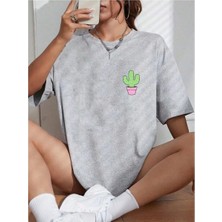 Luliana Baskılı Premium Kalite Yıkama Sokak Stili Oversize T-Shirt