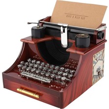 Layfhex Nostalji Daktilo Görünümlü Çekmeceli Takı Müzik Kutusu