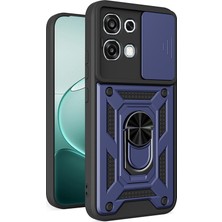Zenith Works A6 Pro Kılıf Magnetik Standlı Kamera Korumalı Znth Sürgülü Vega Kapak - Mavi