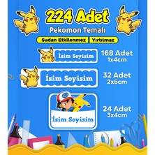 Sb Store Okul Kreş Kişiye Özel Isim Etiket Seti Pokemon Temalı - Model 694