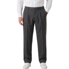Rizzup Füme Baggy Fit Pileli Kumaş Pantolon – Likralı, Beli Lastikli Rahat Kesim Erkek Pantolon 2600920