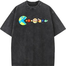 Luliana Baskılı Premium Kalite Yıkama Sokak Stili Oversize T-Shirt