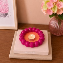 Atiye Studio El Boyaması Baloncuklu Bardak Altlığı Dekoratif Tealight Mumluk Anahtarlık Tabağı
