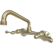 Esplendor KS313SB 15,24 cm Ayarlanabilir Merkezi Duvara Monte Mutfak Musluğu, Pirinç, 6-15/16"