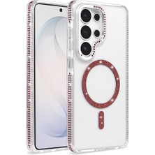 Adige Samsung Galaxy S26 Ultra Kılıf Tera Taşlı Magsafe Kablosuz Şarj Özellikli