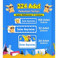 Sb Store Okul Kreş Kişiye Özel Isim Etiket Seti Pokemon Temalı - Model 696