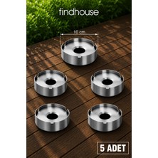 Paslanmaz Çelik 5li Metal Kül Tablası Küllük , Cafe , Ev , Restaurant