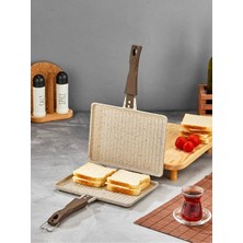 Polochef Döküm Granit Ocak Üstü El Tost Makinası Krem