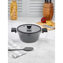 Polochef Vista Seramik Kapaklı Derin Tencere 22 cm Yapışmaz Taban