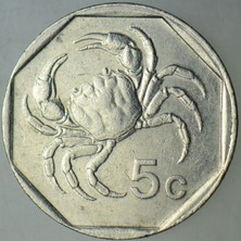 Banknoting Malta 5 Cent 1991 Yengeç.
