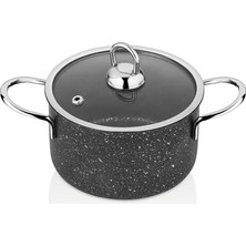 Polochef Hilal Granit Mini Tencere 14 cm Kapaklı Siyah Indüksiyonlu
